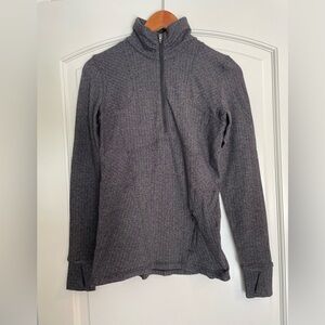 Lululemon Women’s Half-Zip Athlete Pullover Top Heather Gray Herringbone